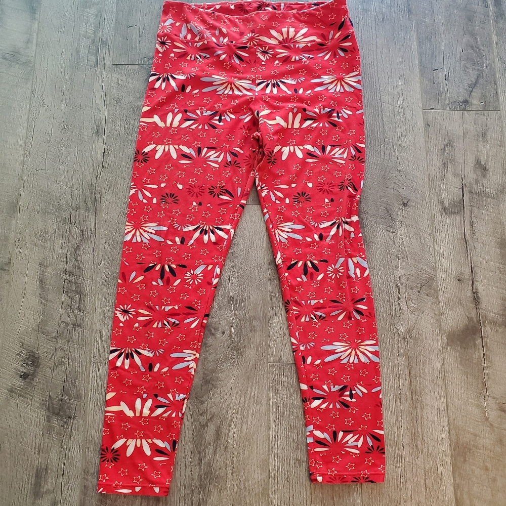 Lu la roe red firework leggings